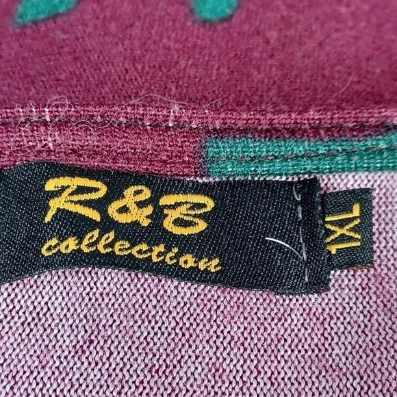 R&B collection women's stretch knit geometric print popover dress size 1x b11 - Picture 3 of 10